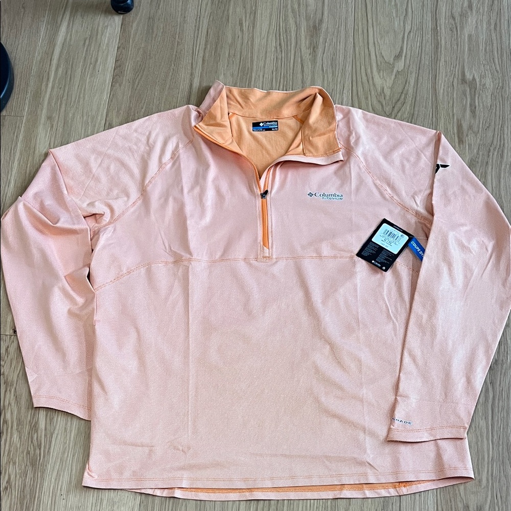 Columbia Men’s Summit Valley Light Orange Quarter-Zip Pullover size XL NWT